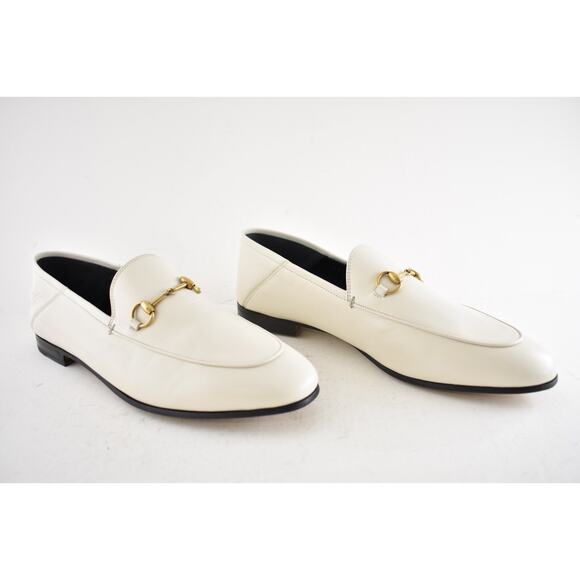 Gucci Brixton Collapsible Mystic White Leather Horsebit Slipper Flat Loafer 41.5 - Picture 4 of 16